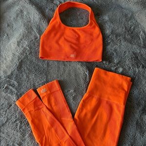 SET Active Orange Leggings and Top Set